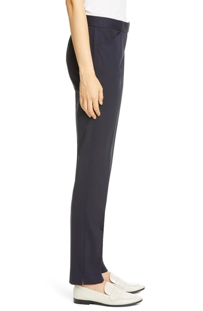Shop Lafayette 148 New York Irving Skinny Stretch Wool Pants In Ink