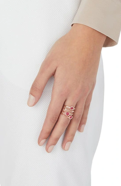 Shop Monica Vinader Siren Cluster Cocktail Ring In Rose Gold/ Pink Quartz