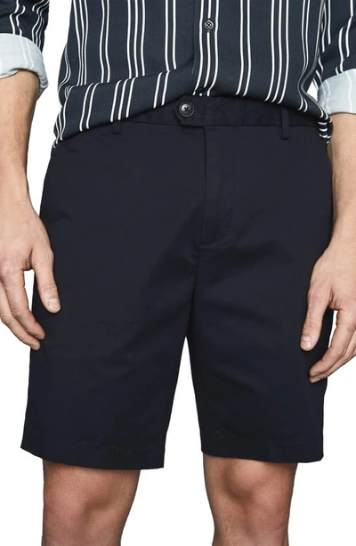 Shop Reiss Wicket Cotton Blend Chino Shorts In Navy