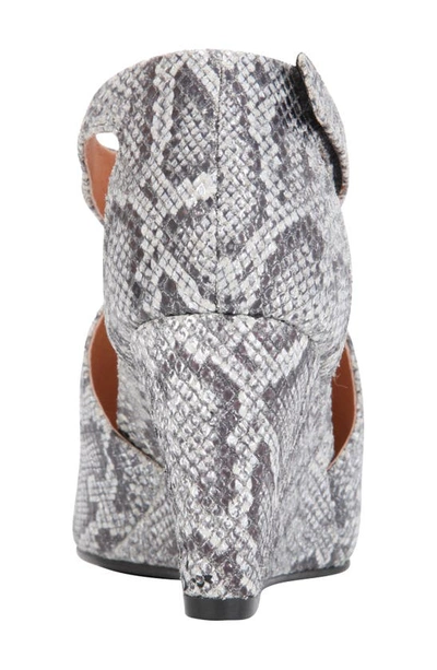 Shop Gentle Souls By Kenneth Cole Gentle Souls Signature Lunette Wedge Sandal In Pewter Embossed Leather