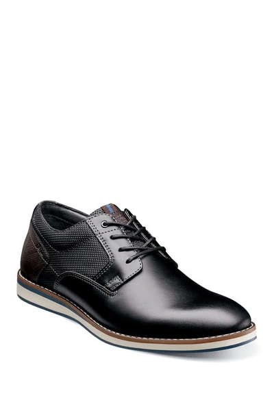 Shop Nunn Bush Circuit Leather Plain Toe Derby In Black Multi