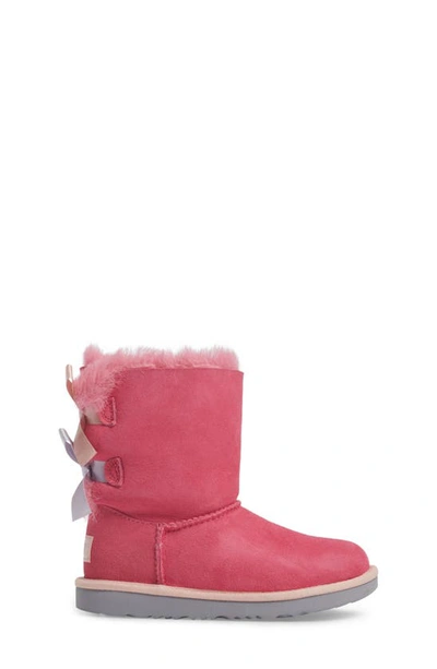 Shop Ugg ® Bailey Bow Ii Water Resistant Genuine Shearling Boot In Pink/ Blue Suede