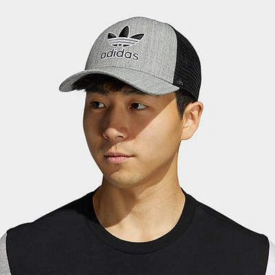Shop Adidas Originals Adidas Men's Originals Heather Icon Trucker Hat In Grey/black