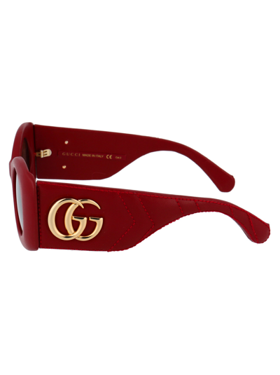 Shop Gucci Eyewear Sunglasses In 001 Red Red Brown