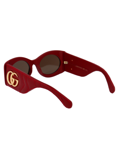 Shop Gucci Eyewear Sunglasses In 001 Red Red Brown