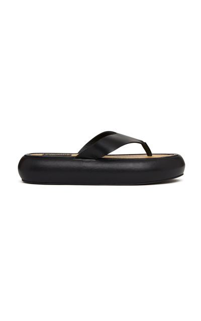 Shop St Agni Women's Tatami Leather Thong Sandals In Black