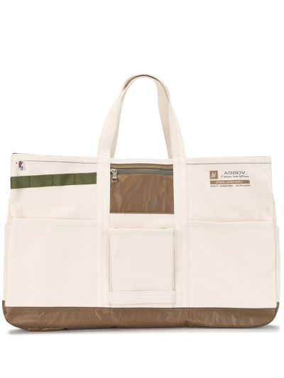 Shop As2ov Alberton Canvas Tote Bag In White