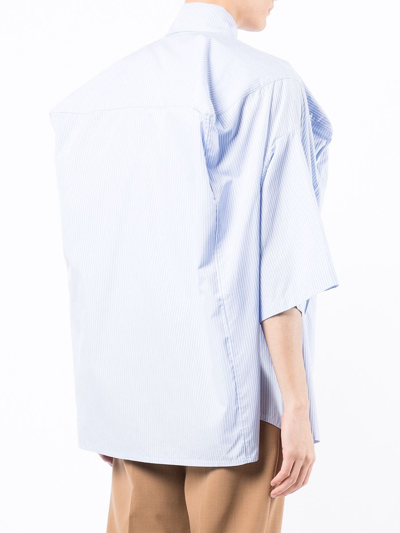 Shop Natasha Zinko Striped Box-cut Shirt In Blue