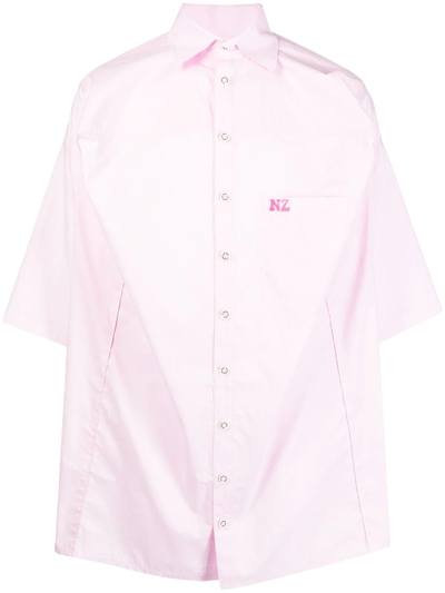 Natasha Zinko Boxer Oversized Cotton Shirt In Pink