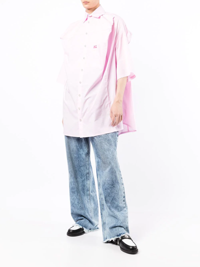 Natasha Zinko Boxer Oversized Cotton Shirt In Pink