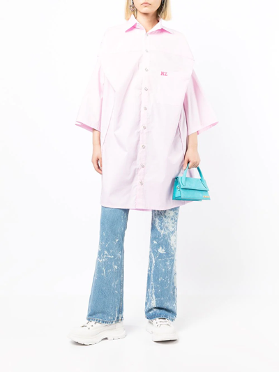 Natasha Zinko Boxer Oversized Cotton Shirt In Pink