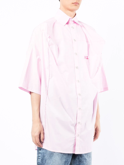 Natasha Zinko Boxer Oversized Cotton Shirt In Pink