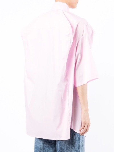 Natasha Zinko Boxer Oversized Cotton Shirt In Pink