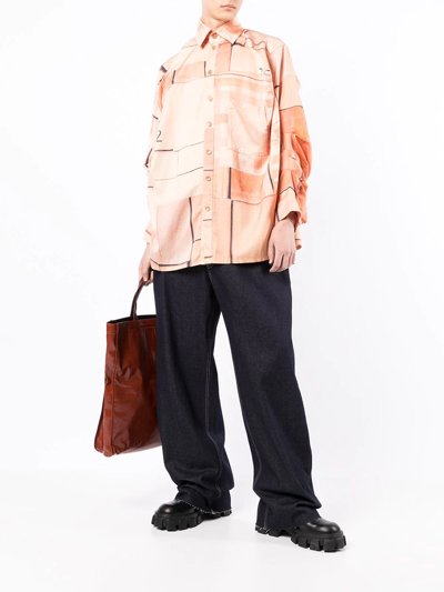 Natasha Zinko Graphic-print Box Shirt In Brown