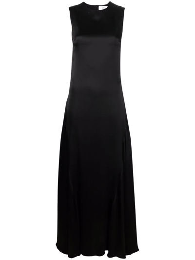 Shop Ami Alexandre Mattiussi Side-panel Long Dress In Black