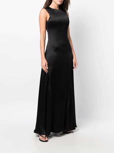 Ami Alexandre Mattiussi Sleek Sleeveless Maxi Dress With Flowing Silhouette In Black