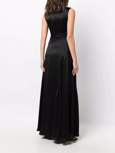 Ami Alexandre Mattiussi Sleek Sleeveless Maxi Dress With Flowing Silhouette In Black