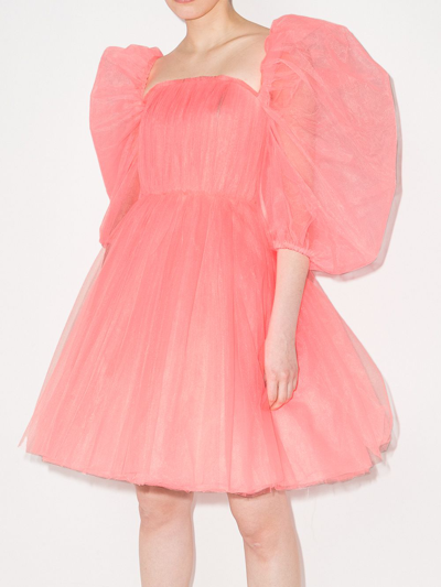 Shop Anouki Puff-sleeves A-line Dress In Pink