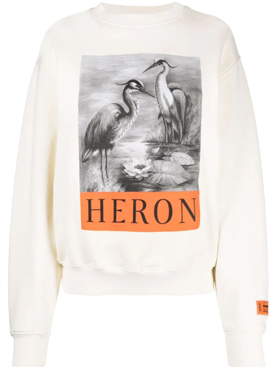 Shop Heron Preston Heron-print Sweatshirt In White