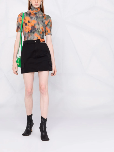 Shop Heron Preston Cut-out Detail Mini Skirt In Black