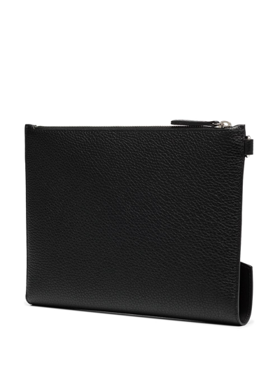 Shop Maison Margiela Four-stitch Zipped Pouch In Black