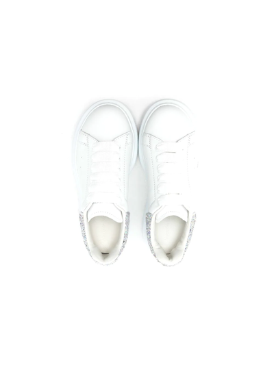 Shop Alexander Mcqueen Oversized Glitter Sneakers In White