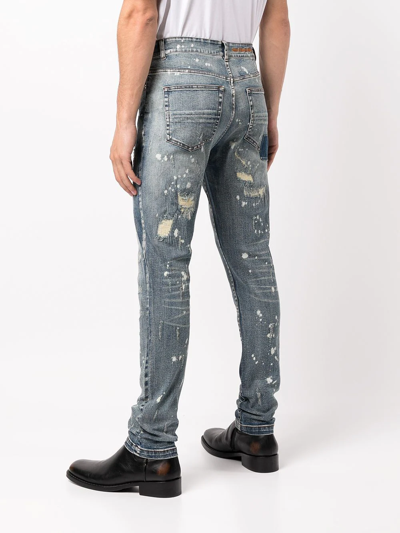 Shop God's Masterful Children Billy The Kid Skinny Jeans In Blue