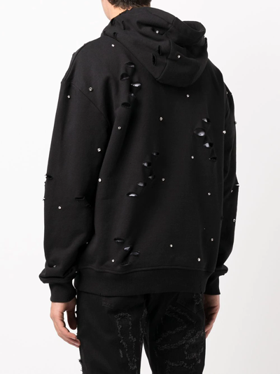 Shop God's Masterful Children Galaxy Ripped-detailed Hoodie In Black