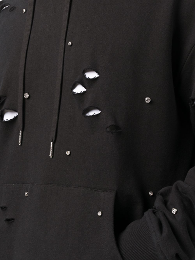 God's Masterful Children Galaxy Ripped-detailed Hoodie In Black