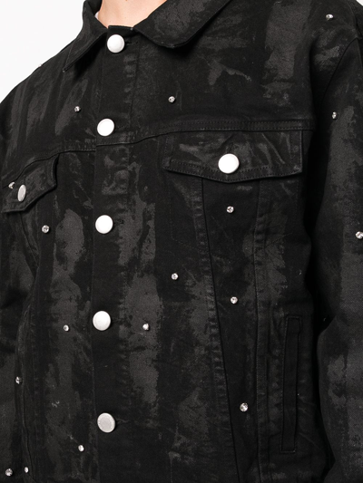 Shop God's Masterful Children Harley Embellished Denim Jacket In Black