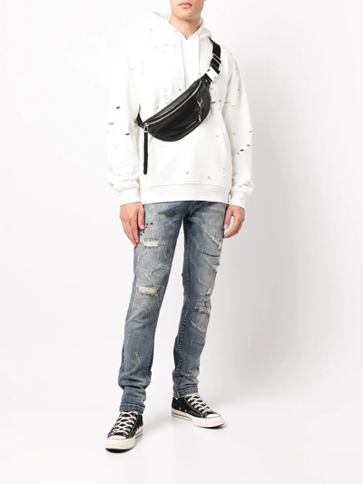 Shop God's Masterful Children Galaxy Ripped-detailed Hoodie In White