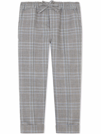 Shop Dolce & Gabbana Check-print Tailored Trousers In Grey