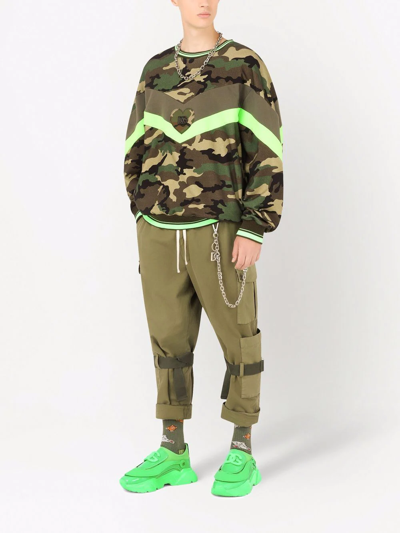 Shop Dolce & Gabbana Logo-embossed Camouflage Sweatshirt In Brown