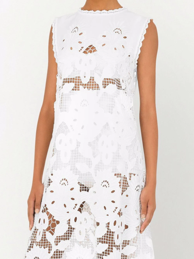 Shop Dolce & Gabbana Openwork Sleeveless Maxi Dress In White
