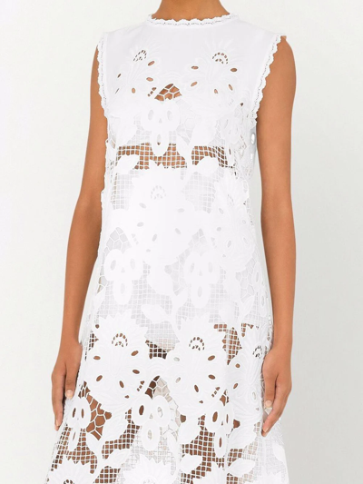 Dolce & Gabbana Cotton-blend Corded Lace Maxi Dress In White