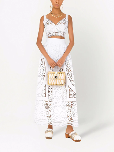 Dolce & Gabbana Broderie-anglaise Crop Top In White