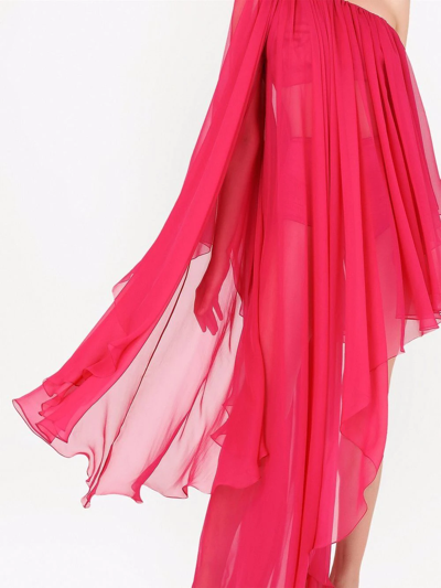 Shop Dolce & Gabbana One-shoulder Drape-detail Dress In Pink