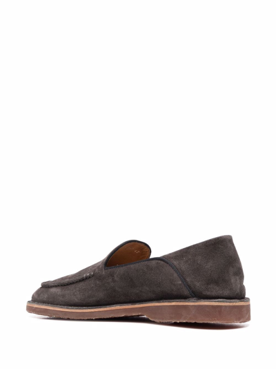 Shop Officine Creative Kent Round-toe Loafers In Grey