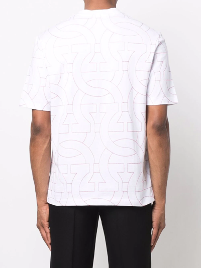 Shop Ferragamo Embroidered-gancini T-shirt In White