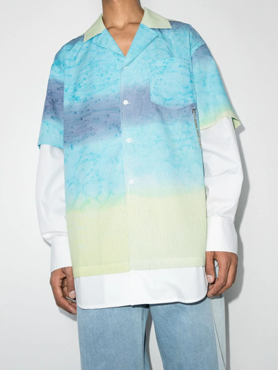 Shop Feng Chen Wang Ski Print Layered Shirt In Blue