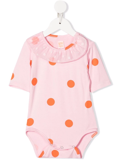 Shop Wauw Capow By Bangbang Sweety Polka Dot Romper In Pink