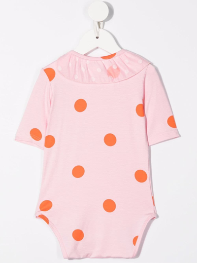 Shop Wauw Capow By Bangbang Sweety Polka Dot Romper In Pink