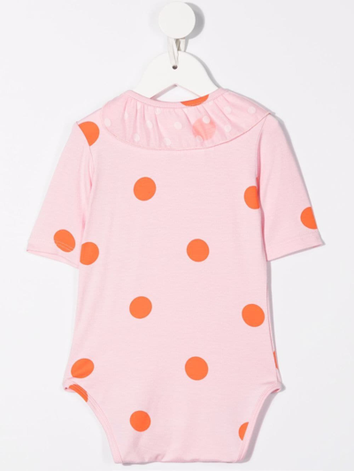 Wauw Capow By Bangbang Sweety Polka Dot Romper In Pink