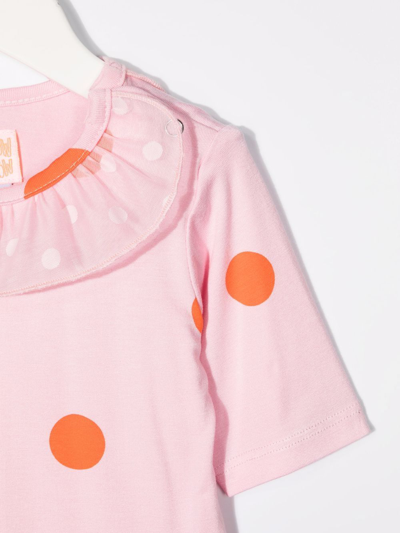 Wauw Capow By Bangbang Sweety Polka Dot Romper In Pink