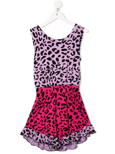 Wauw Capow By Bangbang Columbia Leopard-print Playsuit In Pink