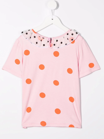 Shop Wauw Capow By Bangbang Ida Polka Dot-print T-shirt In Pink