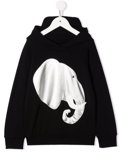 Shop Wauw Capow By Bangbang Elephant-print Hoodie In Black