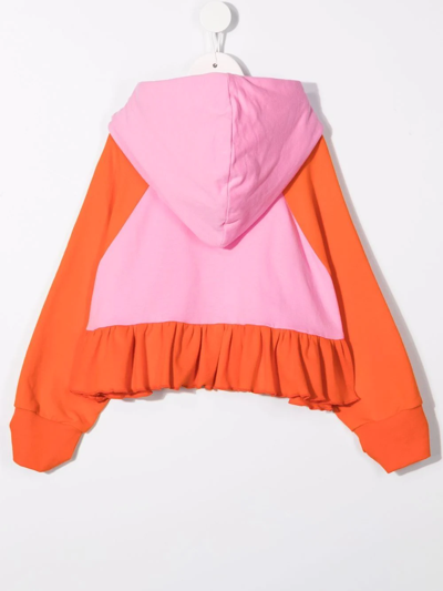 Wauw Capow By Bangbang Colour-block Ruffled Hoodie In Pink