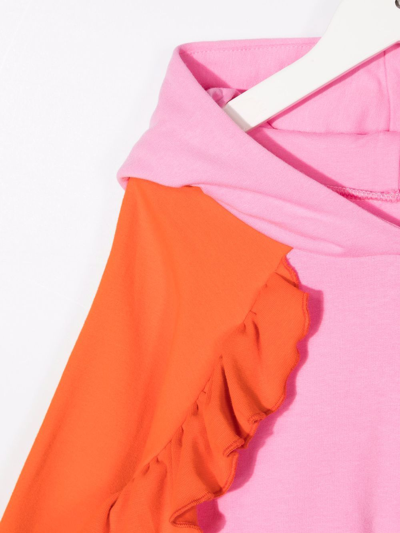 Wauw Capow By Bangbang Colour-block Ruffled Hoodie In Pink
