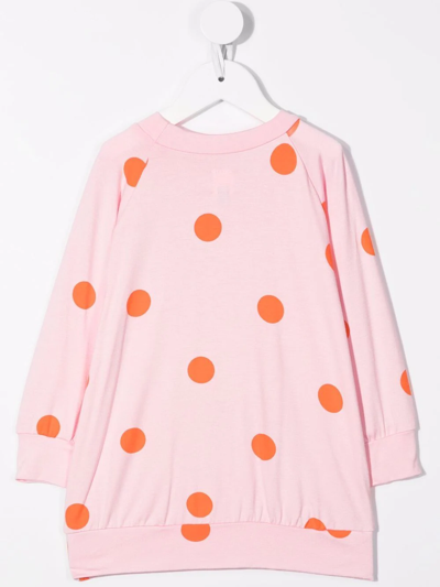 Shop Wauw Capow By Bangbang Ellen Polka-dot Sweater Dress In Pink